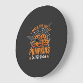 Grande Horloge Ronde Les plus mignons citrouilles dans le patch profess (Angle)