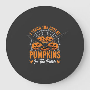 Grande Horloge Ronde Les plus mignons citrouilles dans le patch profess