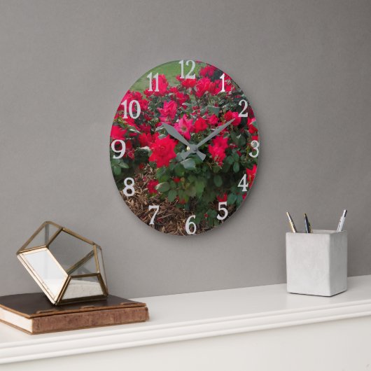 Grande Horloge Ronde LES roses SONT ROUGES (Bureau)