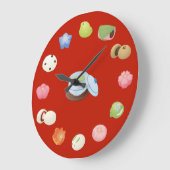 Grande Horloge Ronde Les sucreries wagashi japonaises (Angle)