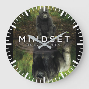 Grande Horloge Ronde L'état d'esprit est tout - Gorilla Motivation