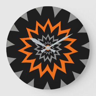 Grande Horloge Ronde L'étendue de floraison : Noir et orange