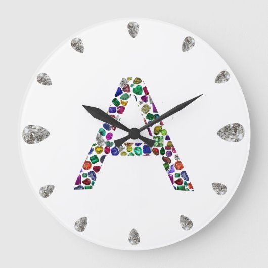Grande Horloge Ronde LETTER-A, made with Gemstones (Recto)