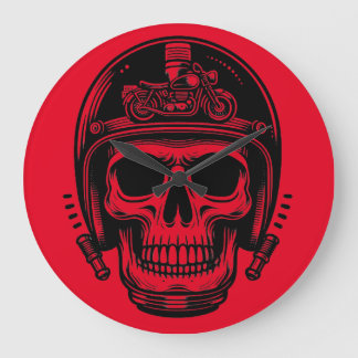 Grande Horloge Ronde leyenda del cráneo del motociclista vintage
