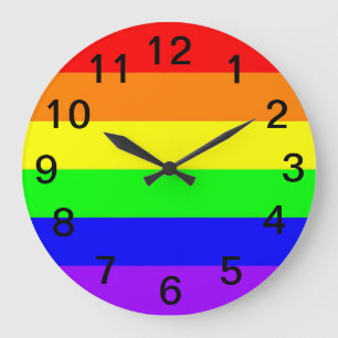 Grande Horloge Ronde LGBT Gay Pride de Rainbow Flag ! Time For Equality