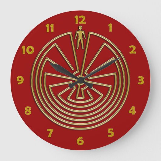 Grande Horloge Ronde L'homme dans le Maze - or (Recto)
