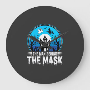 Grande Horloge Ronde L'Homme de Halloween Derrière le Masque Maison Han