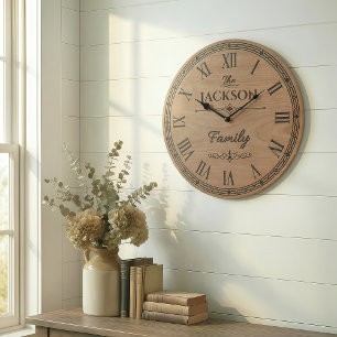 Grande Horloge Ronde L'Horloge Murale de la Famille JACKSON