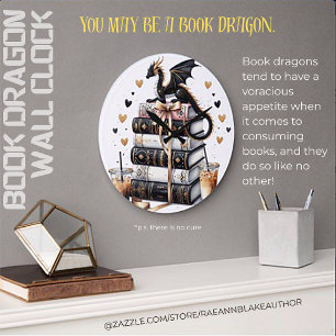 Grande Horloge Ronde L'Horloge Murale Dragon de Livre Ultime