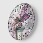Grande Horloge Ronde L'horloge murale Lookout Fairy Imaginaire Art (Angle)