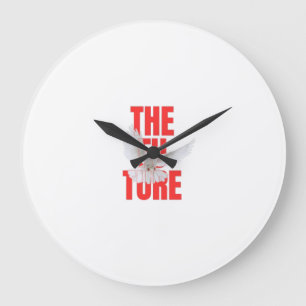 Grande Horloge Ronde L'horloge murale motivationnelle de typographie du