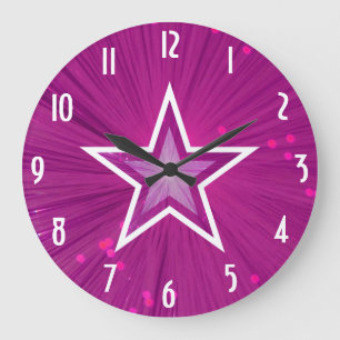 Grande Horloge Ronde L'horloge rose 'Numéros'