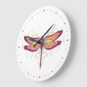 Grande Horloge Ronde libellule (Angle)