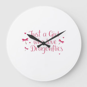 Grande Horloge Ronde Libellule Juste Une Fille Qui Aime Les Libellules