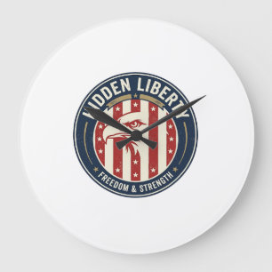 Grande Horloge Ronde Liberté cachée Patriotique Illusion optique patrio