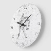 Grande Horloge Ronde Libra Zodiac symbole Wall Clock (Angle)