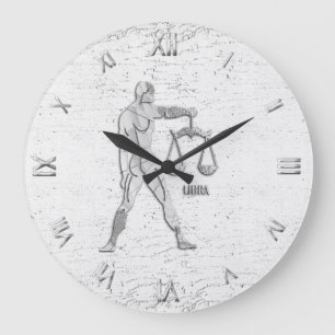 Grande Horloge Ronde Libra Zodiac symbole Wall Clock