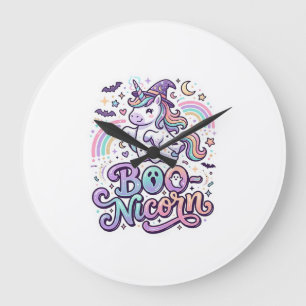 Grande Horloge Ronde Licorne Boo-licorne Vecteur Premium Conception Vec