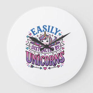 Grande Horloge Ronde Licorne facilement distrait par la publicité de li