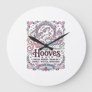 Grande Horloge Ronde Licorne Fée Sabots Création Merch Originale_1
