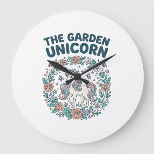Grande Horloge Ronde Licorne Le Jardin Licorne T-Shirt Design Tendance_