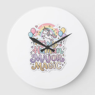Grande Horloge Ronde Licorne Minuscule Humain Magie Majeure Vecteur Pre