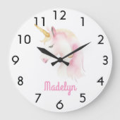 Grande Horloge Ronde Licorne rose blanc nom (Recto)