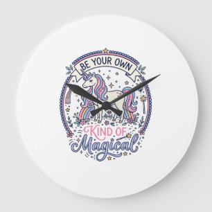 Grande Horloge Ronde Licorne Soyez Votre Propre Genre de Magique Enjoué
