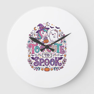 Grande Horloge Ronde Licorne trop mignonne pour effrayer l'art coloré d