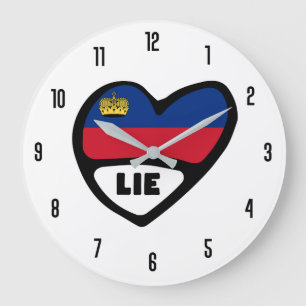Grande Horloge Ronde Liechtenstein Code pays LIE Drapeau Coeur