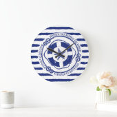 Grande Horloge Ronde Lifebuoy et étoiles de mer (Maison)