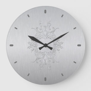 Grande Horloge Ronde Light Gray Brushed Aluminum