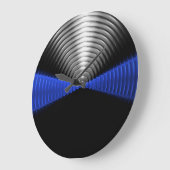 Grande Horloge Ronde Ligne bleue mince (Angle)