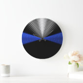Grande Horloge Ronde Ligne bleue mince (Maison)