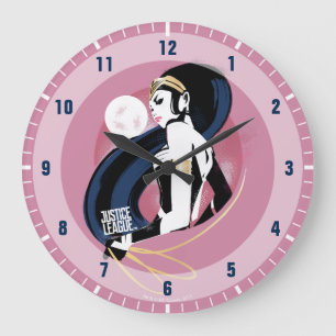 Grande Horloge Ronde Ligue de la justice  Profil de la femme Wonder Pop