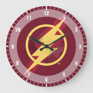 Grande Horloge Ronde Ligue de la justice  Symbole Flash de brosse et de