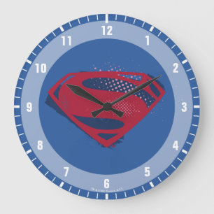 Grande Horloge Ronde Ligue de la justice  Symbole Superman de brosse et