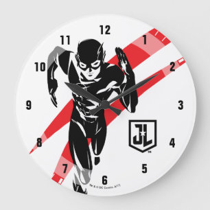 Grande Horloge Ronde Ligue de la justice  The Flash Running Noir Pop Ar