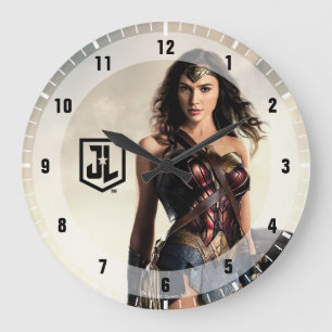 Grande Horloge Ronde Ligue de la justice  Wonder Woman On Battlefield