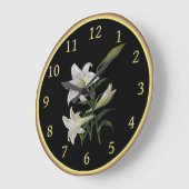 Grande Horloge Ronde Lilium Longiflorum 005 ~ Art botanique ~ ~ (Angle)