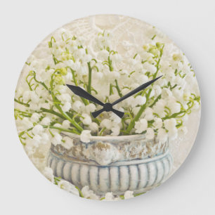 Grande Horloge Ronde Lily De La Vallée