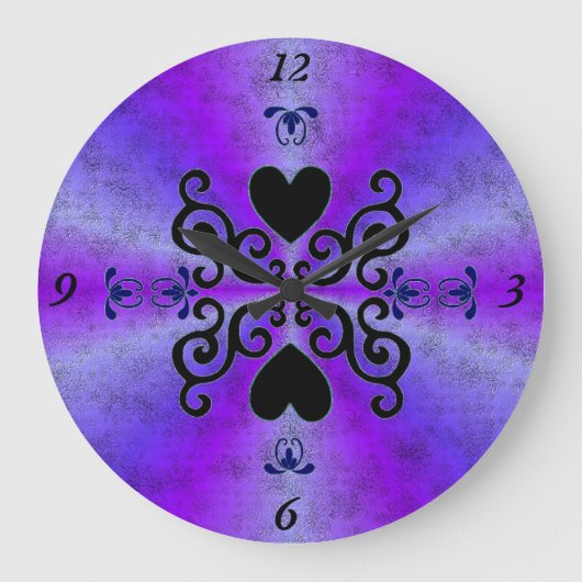 Grande Horloge Ronde Lily et Heart on Rainbow (Recto)