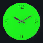 Grande Horloge Ronde Lime Green 00FF00 couleur - avec option pour ajout<br><div class="desc">Ajoutez un nom, des initiales ou du texte, ou gardez la couleur seule. La couleur correspond à d'autres éléments du magasin en fonction du nom et du code HEX (triplet hexadécimal à six chiffres) qui s'affiche. Utilisez ce code pour mélanger, mettre en correspondance et customiser tout autre élément pour l'accompagner...</div>