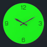 Grande Horloge Ronde Lime Green 00FF00 couleur - avec option pour ajout<br><div class="desc">Ajoutez un nom, des initiales ou du texte, ou gardez la couleur seule. La couleur correspond à d'autres éléments du magasin en fonction du nom et du code HEX (triplet hexadécimal à six chiffres) qui s'affiche. Utilisez ce code pour mélanger, mettre en correspondance et customiser tout autre élément pour l'accompagner...</div>