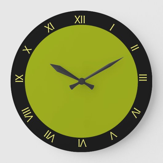 Grande Horloge Ronde Lime Green and Black Kitchen Wall Clock (Recto)