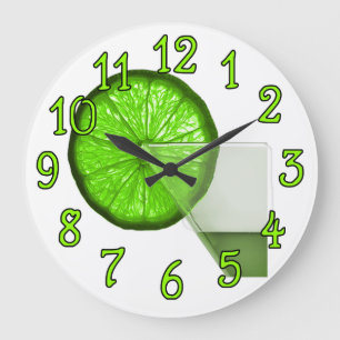Grande Horloge Ronde Lime Martini Conception de boissons Bar Cuisine mu