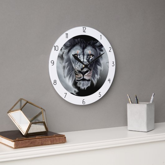GRANDE HORLOGE RONDE LION  (Bureau)