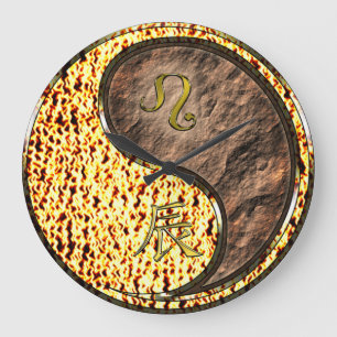 Grande Horloge Ronde Lion & Dragon de Terre