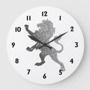 Grande Horloge Ronde Lion Royal Argent