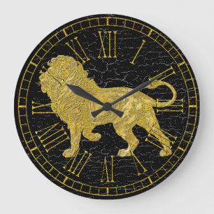 Grande Horloge Ronde Lion vintage de regard